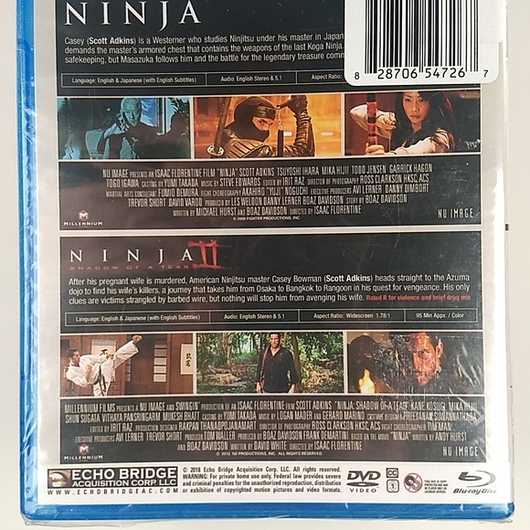 Factory Sealed Double Feature: Ninja & Ninja 2,  Blu Ray/DVD Combo Set - Picture 6 of 10
